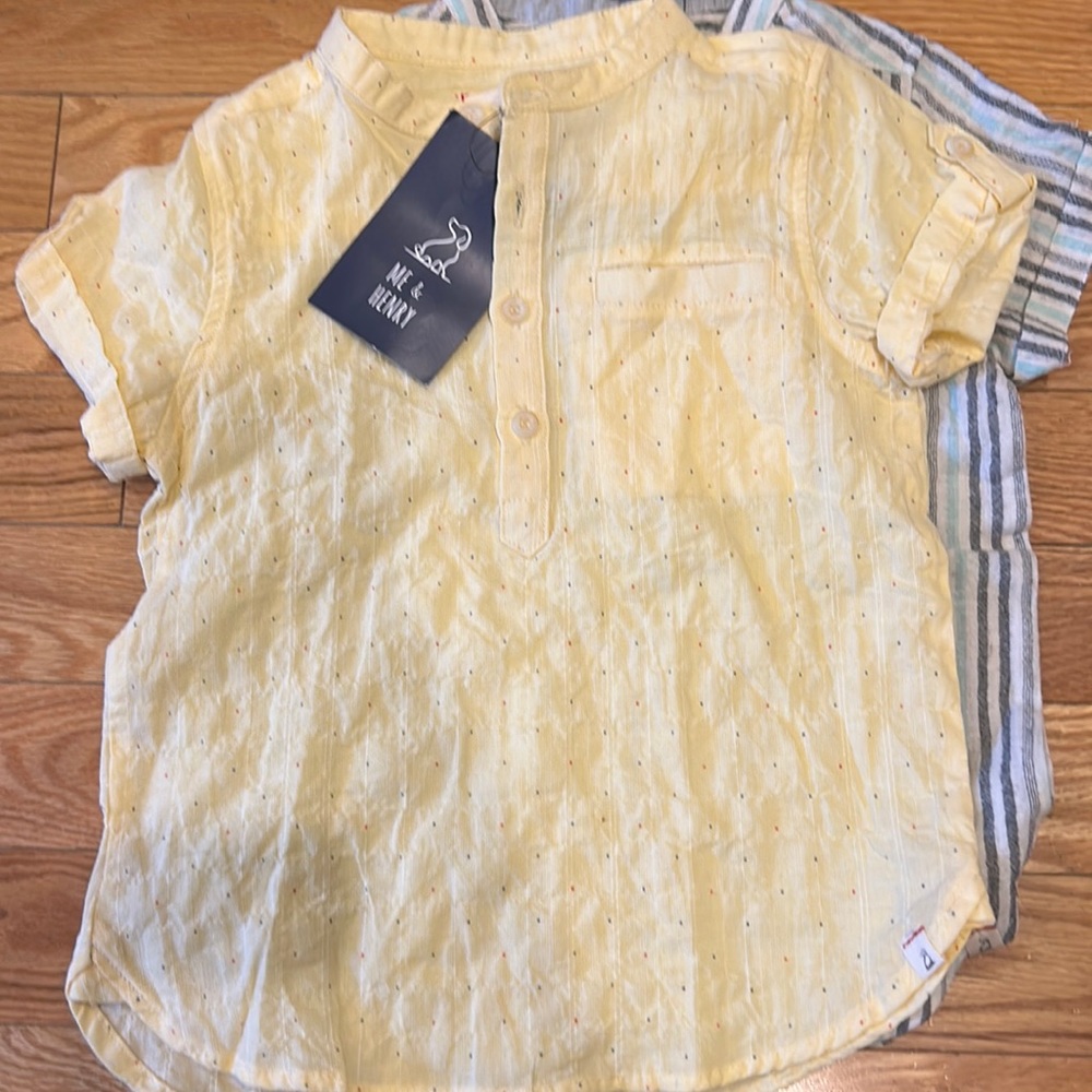 Boys linen dress shirt no collar